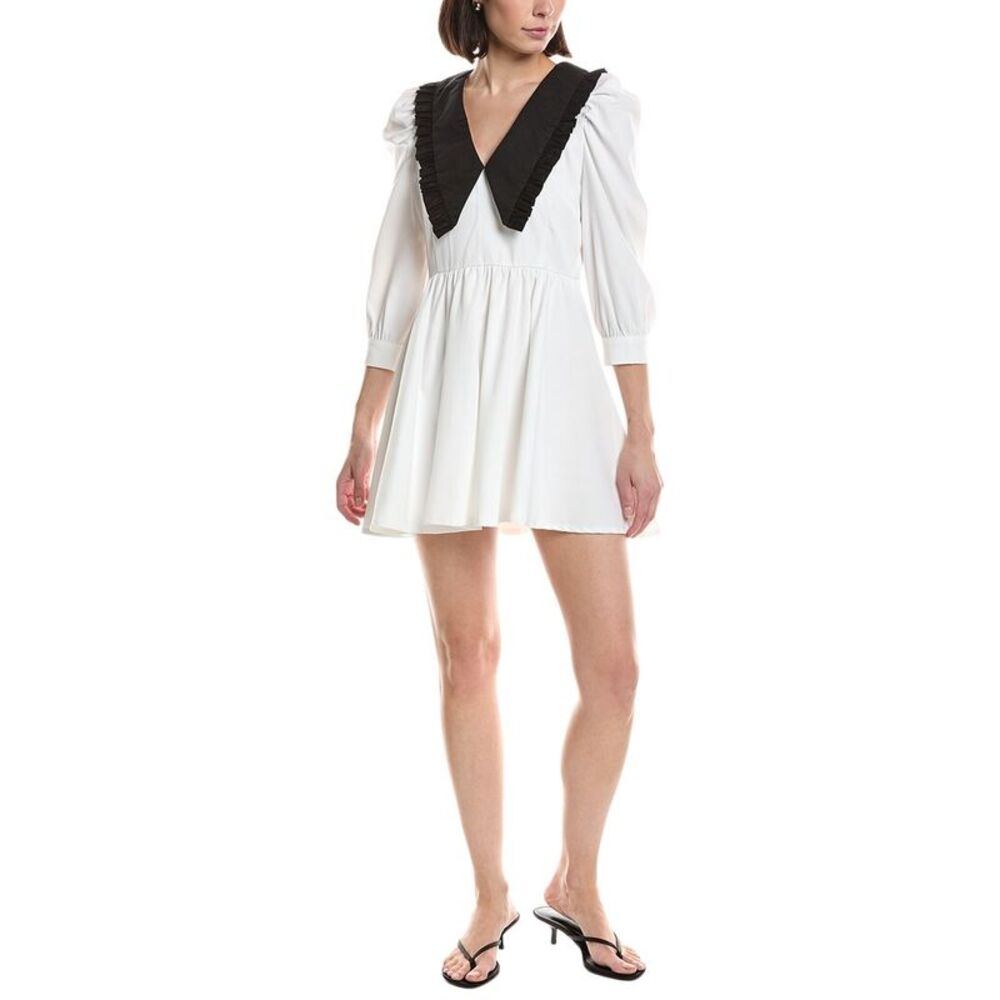 Hl Affair Womens  Long Sleeve Mini Dress, White